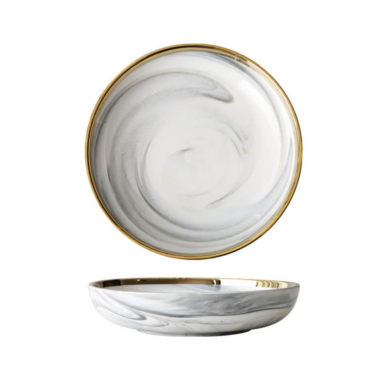 Marbleized Gold Rim Dinnerware - Dinnerware - Yala Life
