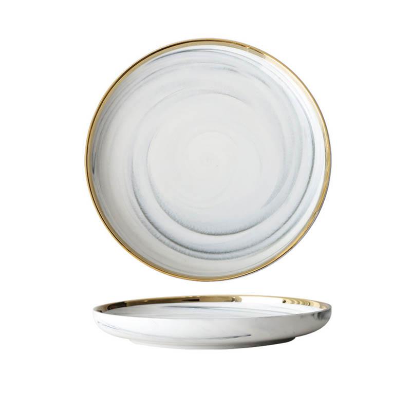 Marbleized Gold Rim Dinnerware - Dinnerware - Yala Life