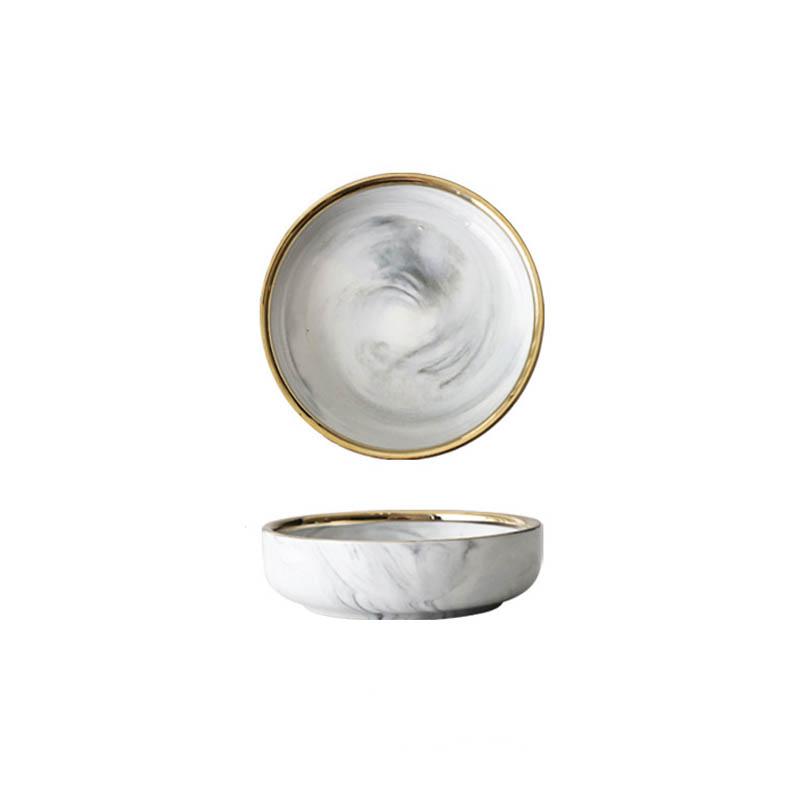 Marbleized Gold Rim Dinnerware - Dinnerware - Yala Life