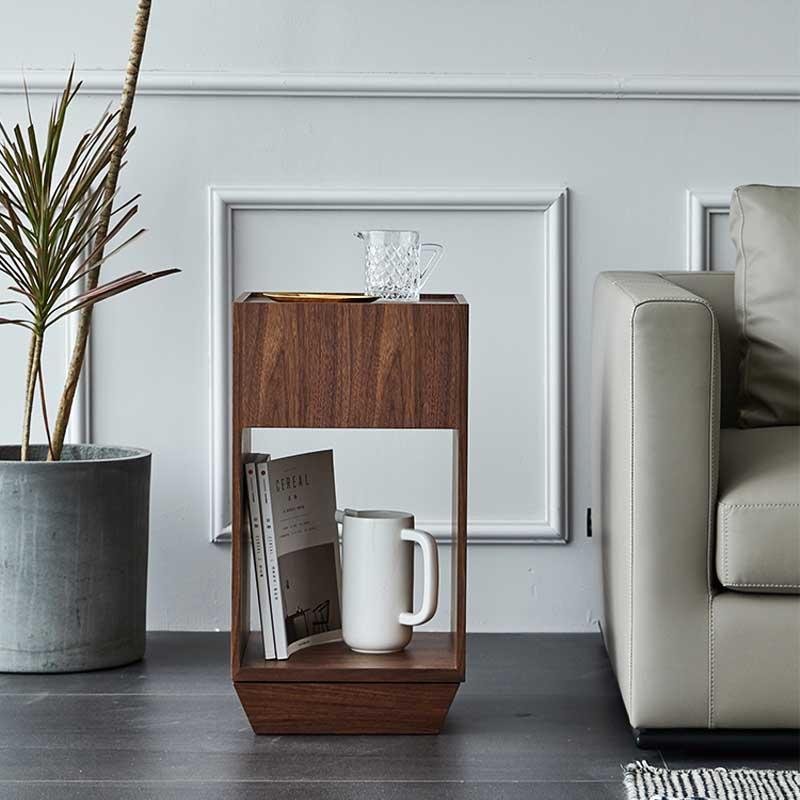 Morein Square Rotating Storage End Table - End Tables - YALA LIFE