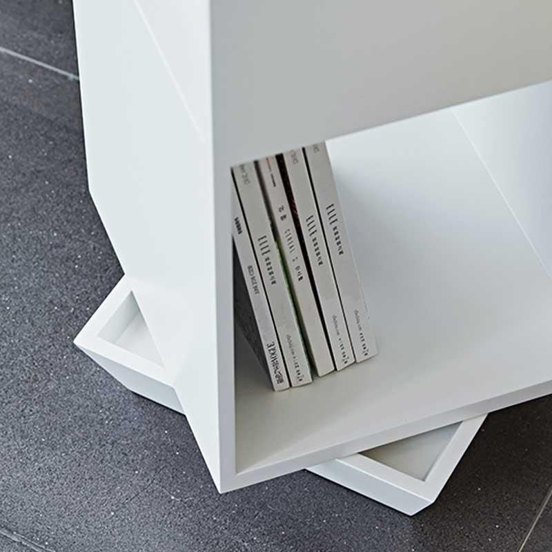 Morein Square Rotating Storage End Table - End Tables - YALA LIFE