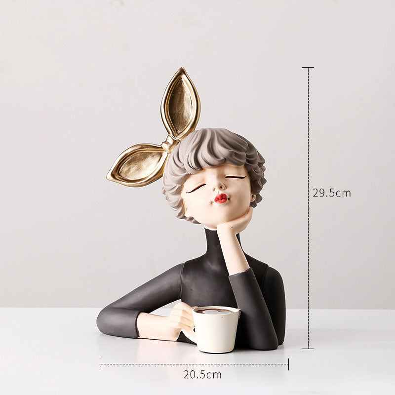 Bow Girl Figurines-Home Accessories-YALA LIFE